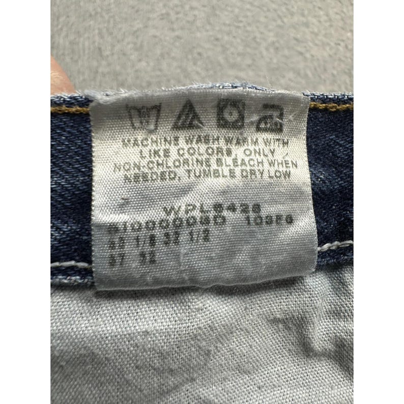 VTG Wrangler Jeans Mens 36x32 Blue Authentic Five Pocket Straight Denim 96501MR image 3