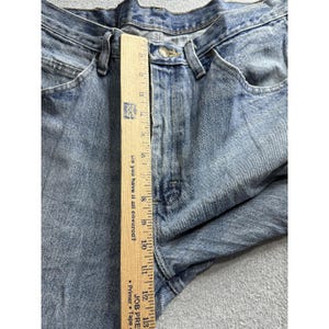 VTG Wrangler Blues WB902GI Jeans Mens 33x32 Blue Denim Light Wash Straight Leg image 7