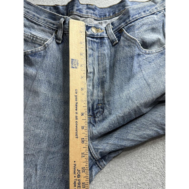 VTG Wrangler Blues WB902GI Jeans Mens 33x32 Blue Denim Light Wash Straight Leg image 7