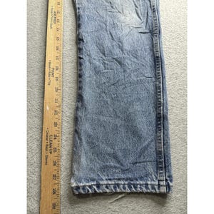 Wrangler Jeans Mens 32x28 Blue Regular Fit Straight Leg Faded Distressed 96501DS image 10