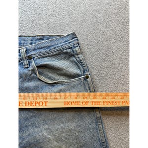 Vintage Wrangler Mens Jeans 34x30 (32x29) Light Wash Denim Relaxed Fit Made USA image 13