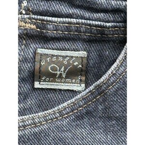 Vintage Wrangler-jeans dames 16 x 30 zwarte hoge taille taps toelopende denim gemaakt VS 90s afbeelding 4