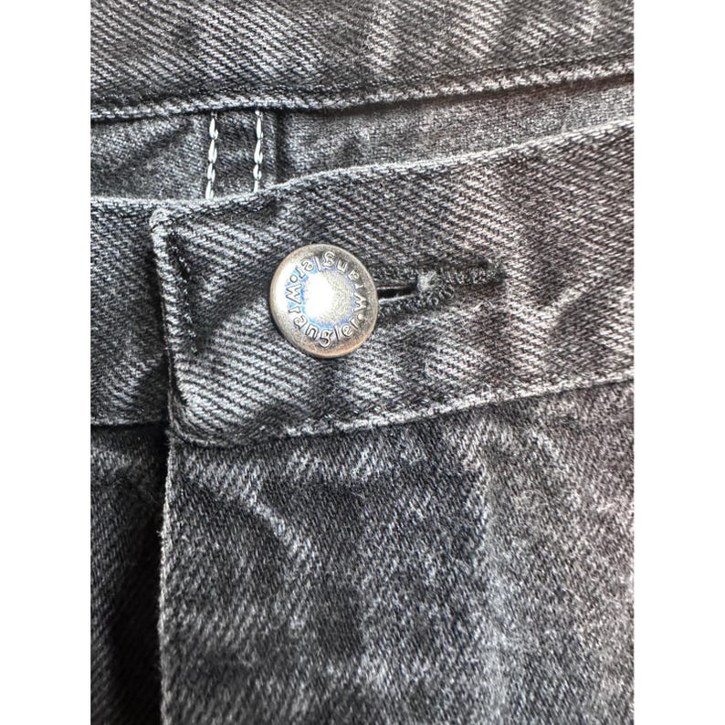 Vintage Wrangler Jeans Mens 38x34 (36x32) Charcoal Wash Black Denim Straight Leg image 5