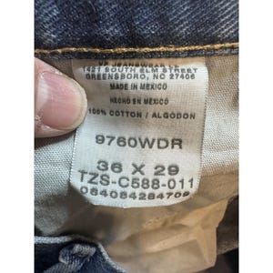 Vintage Wrangler 9760WDR Relaxed Straight Jeans Mens 36x29 Blue Denim 90s image 12