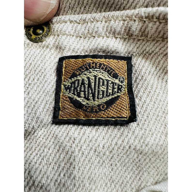 VTG Wrangler Jeans Mens 30x29 Beige Khaki 5 Pocket Denim Authentic Workwear USA image 3