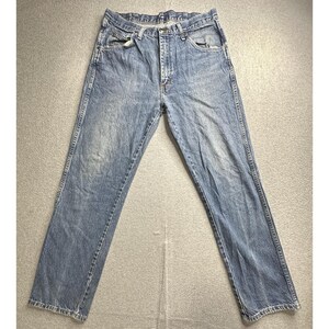 Wrangler Jeans Mens 32x31 Blue Denim Straight Leg Zip Fly YKK Red Tab 5-Pocket image 4