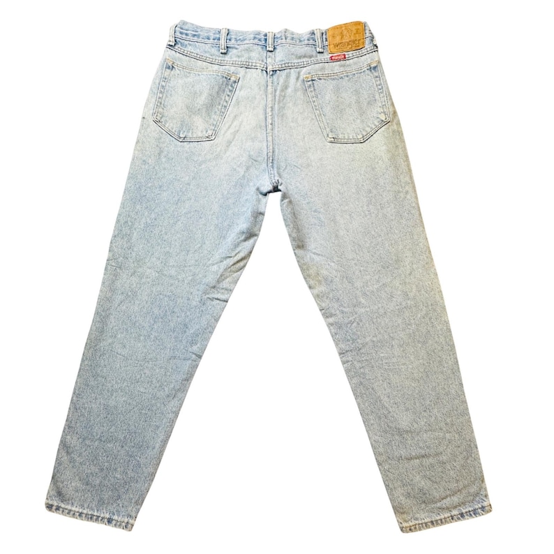 Vintage Wrangler Mens Jeans 34x30 (32x29) Light Wash Denim Relaxed Fit Made USA image 1