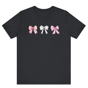 Pink Bow Shirt Cute Ribbon T-shirt Trendy Bow Tee Girlie Girl Shirt Preppy Bow Shirt Ribbon Graphic Tee Coquette Bow Shirt Bow Aesthetic tee