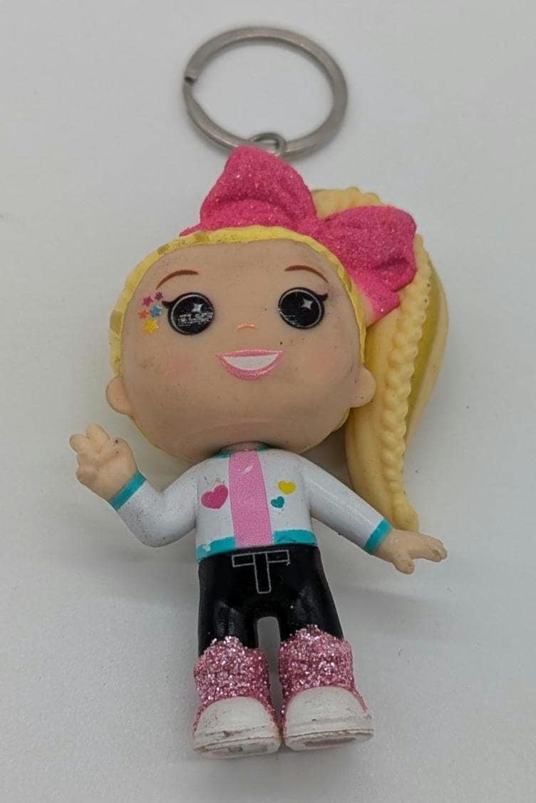 JoJo Siwa Toy Keyring Figurine Keychain w Silver Keychain Figure Novelty JoJo Accessory