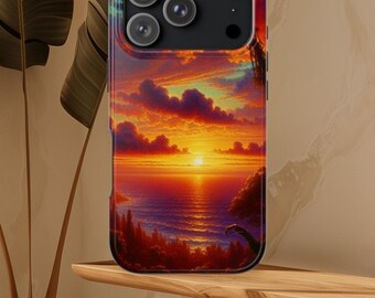 Hawaiian Sunset Phone Case, Tropical Beach Cover, Protective Lexan Shell