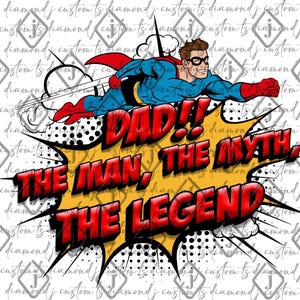 Tata, Człowiek Mit Legenda, Dzień Ojca, Zabawny Tata, Urodziny Taty, Komiksowy Tata, Komiks, Superbohater Tata, Prezent na Dzień Ojca, Prezent dla Taty