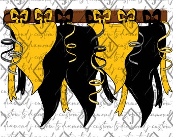 Pennant Banner PNG, Black & Gold, Homecoming Pennant, School Spirit, Spirit Pennant, Football Spirit, Team Pride, Sublimation, Dtf, Dtg