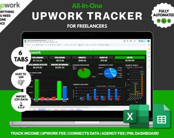 Upwork Income Tracker | Selbstständiger Tracker | Google Sheets & Business Template für Freelancer