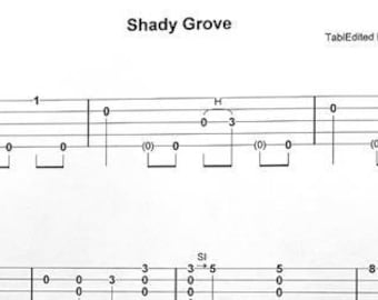 Shady Grove - Clawhammer バンジョー タブ譜