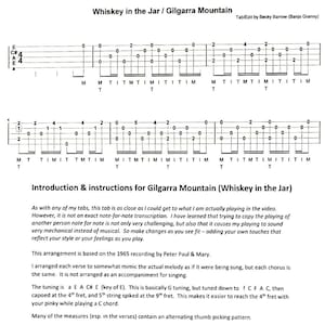 Gilgarra Mountain (Whiskey in the Jar) banjo tab