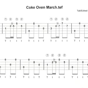 Coke Oven March banjo tab (two-finger style)