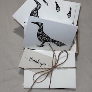 Francis The Roadrunner - Linocut Art Print - Note Card Set