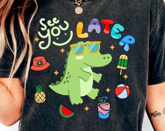 Camiseta para maestro/a "Último día de clases", camiseta para maestro/a "Colores cómodos de fin de año", camiseta de verano para maestro/a "Hasta luego", regalo para maestro/a.