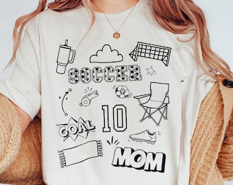 T-shirt personnalisé Soccer Mama Comfort Colors, chemise Soccer Mom personnalisée, Soccer Mom, vêtements pour le match, cadeau fête des mères, t-shirt Soccer Mom