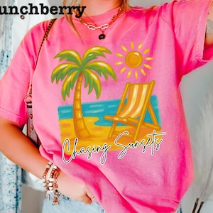 Coconut Girl Sunset Comfort Colors T-shirt, beachy aesthetic shirt, summer vacation beach shirt, salty vibes, summer trendy shirt, oil paint