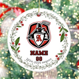 Custom Team Logo Ornament, custom Name Number, personalized team ornament, Team Gift, Team Holiday Present, matte finish, Ceramic ornament