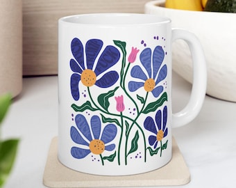Subtle Anti-Trump Floral Mug, FDT Coffee Cup, F*ck Donald Trump, Anti-Maga Coffee Mug, Gift for Democrat, Feminist Mug, FDT