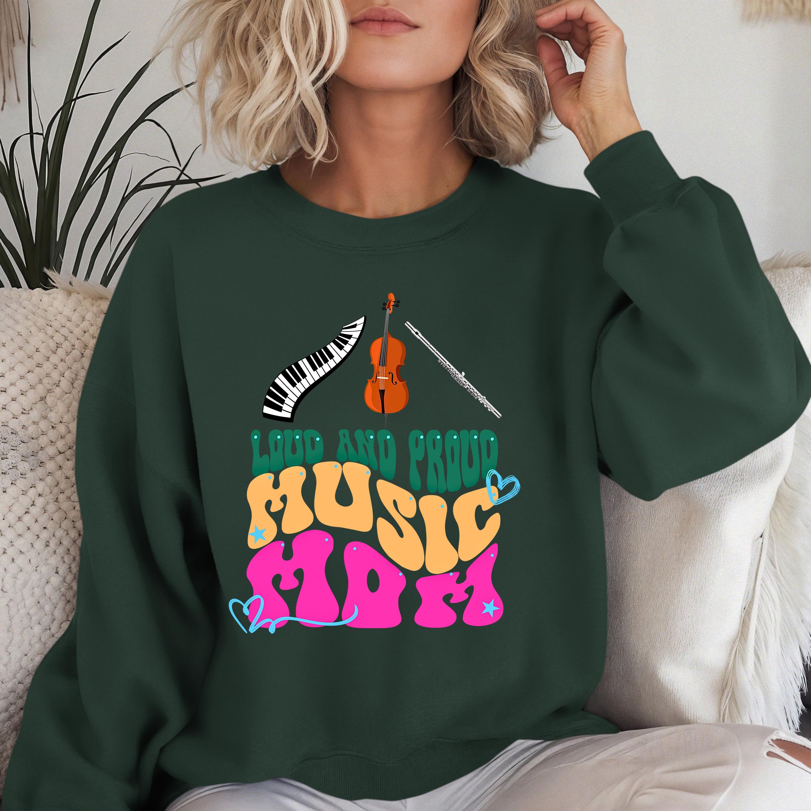 Personalized Music Mom Sweatshirt, Custom Proud Mom shirt, Custom Musical Instruments, Gift for Music Teachers, Musicians, Proud Moms