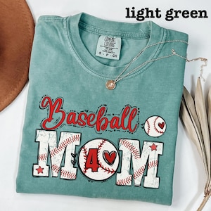Custom Baseball Mom Comfort Colors tshirt, Custom Number Baseball Vintage shirt, Baseball Mom tee. Gift For Baseball mom, Mothers Day Gift