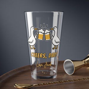 Benutzerdefinierte Dumme Gans Dad Bierglas, Jubel Dad personalisierte Pint Glas, Vatertagsgeschenk, benutzerdefinierte Papa Geschenk, Bier-Liebhaber-Geschenk, benutzerdefinierte Kindername