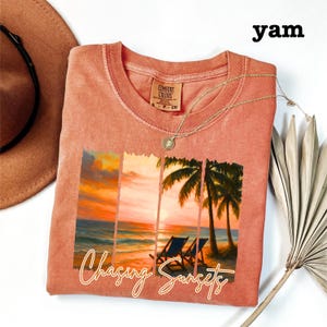 Coconut Girl Sunset Comfort Colors T-shirt, beachy aesthetic shirt, summer vacation beach shirt, salty vibes, summer trendy shirt, girls tee