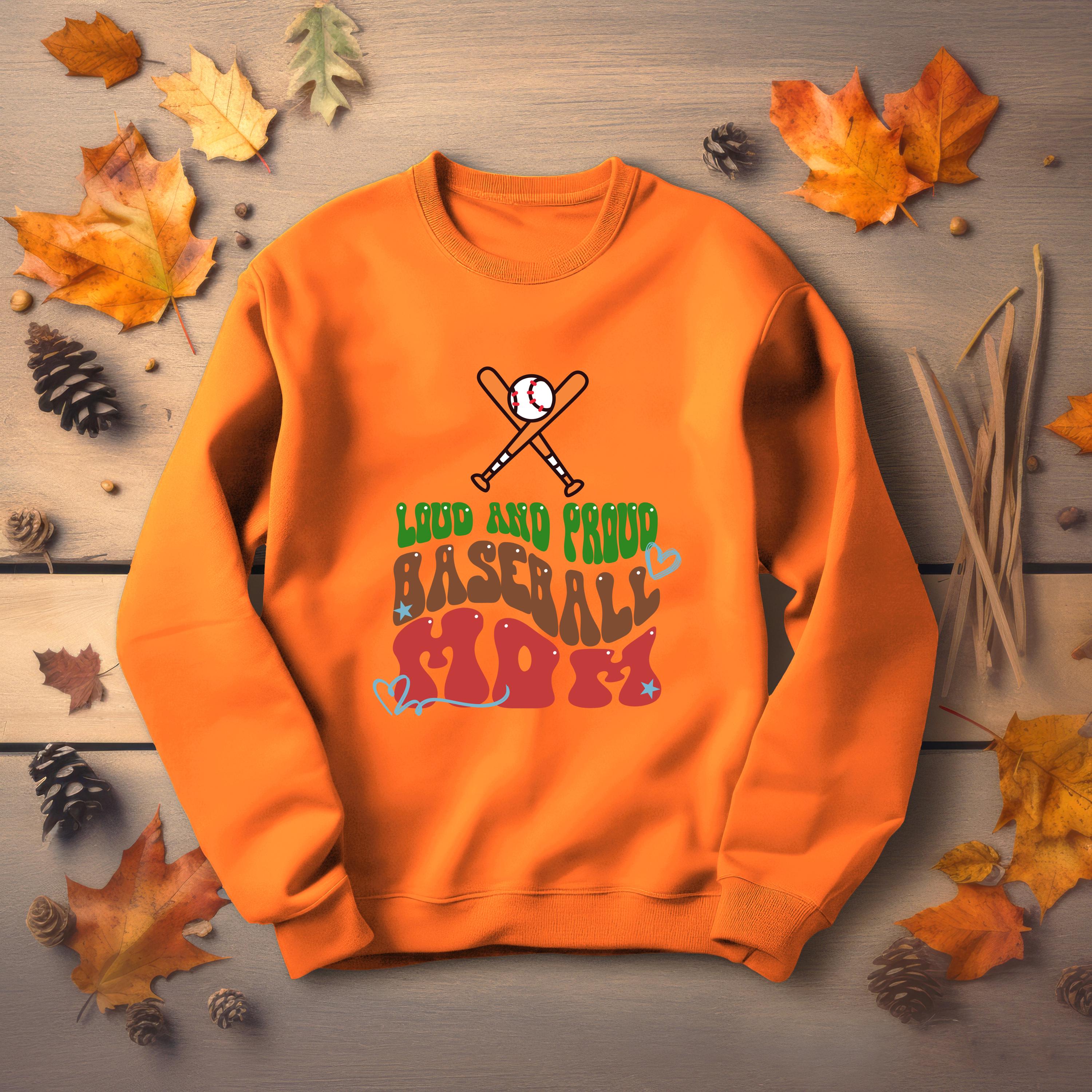 Personalized Baseball Mom Sweatshirt, Loud and Proud, Baseball Mom, Baseball Sweatshirt, mom shirt, vibrant colors, mom shirt, sport mom