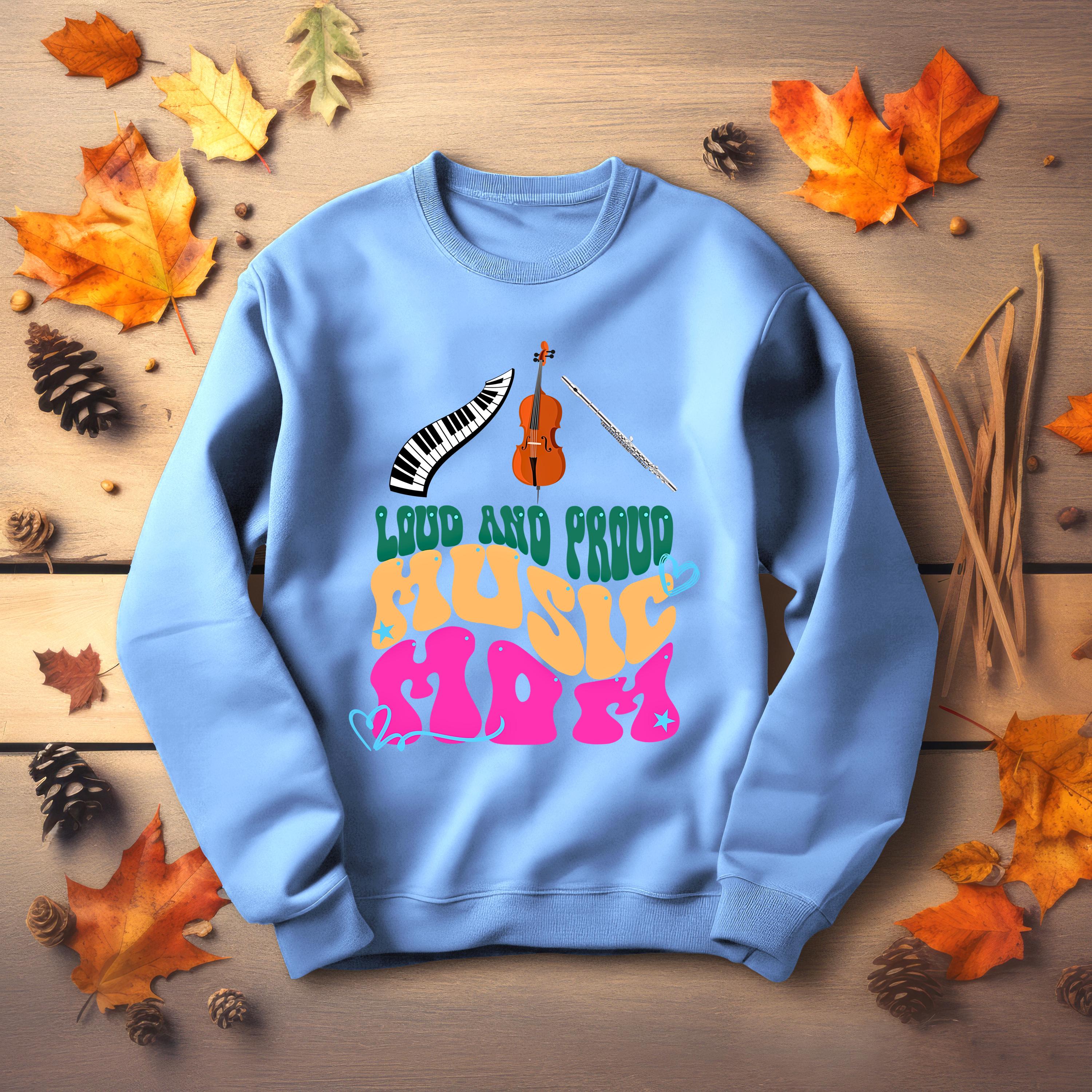 Personalized Music Mom Sweatshirt, Custom Proud Mom shirt, Custom Musical Instruments, Gift for Music Teachers, Musicians, Proud Moms