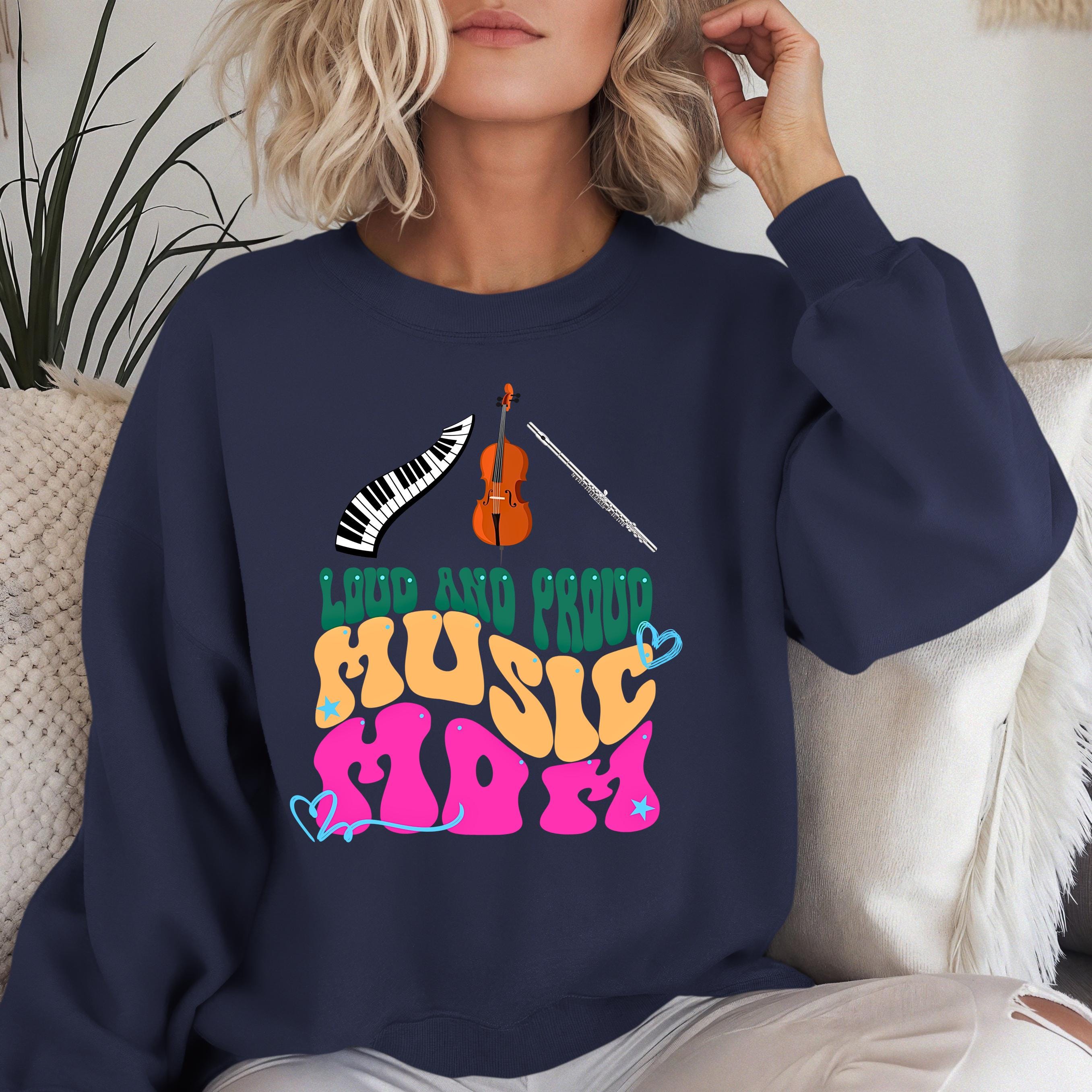 Personalized Music Mom Sweatshirt, Custom Proud Mom shirt, Custom Musical Instruments, Gift for Music Teachers, Musicians, Proud Moms