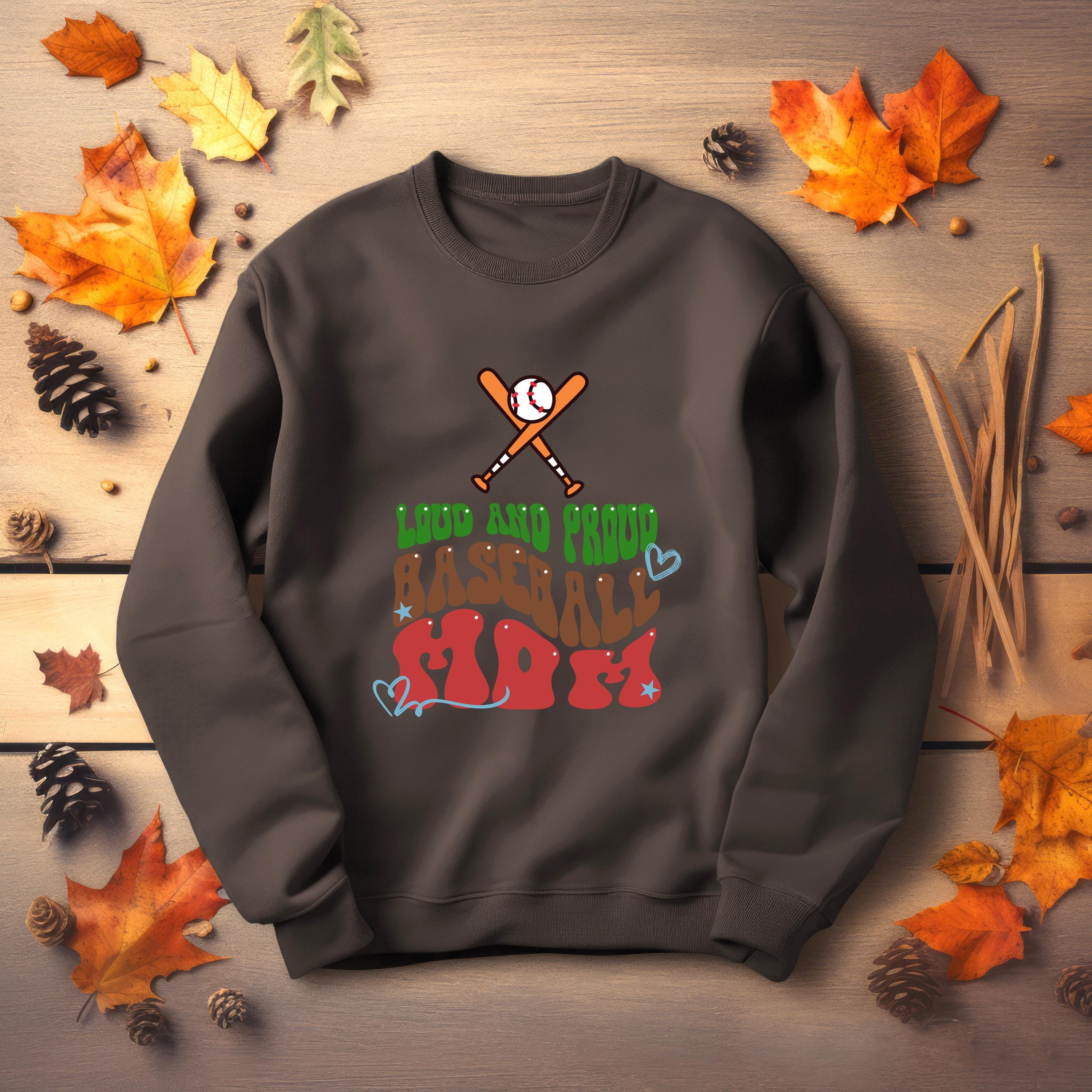 Personalized Baseball Mom Sweatshirt, Loud and Proud, Baseball Mom, Baseball Sweatshirt, mom shirt, vibrant colors, mom shirt, sport mom