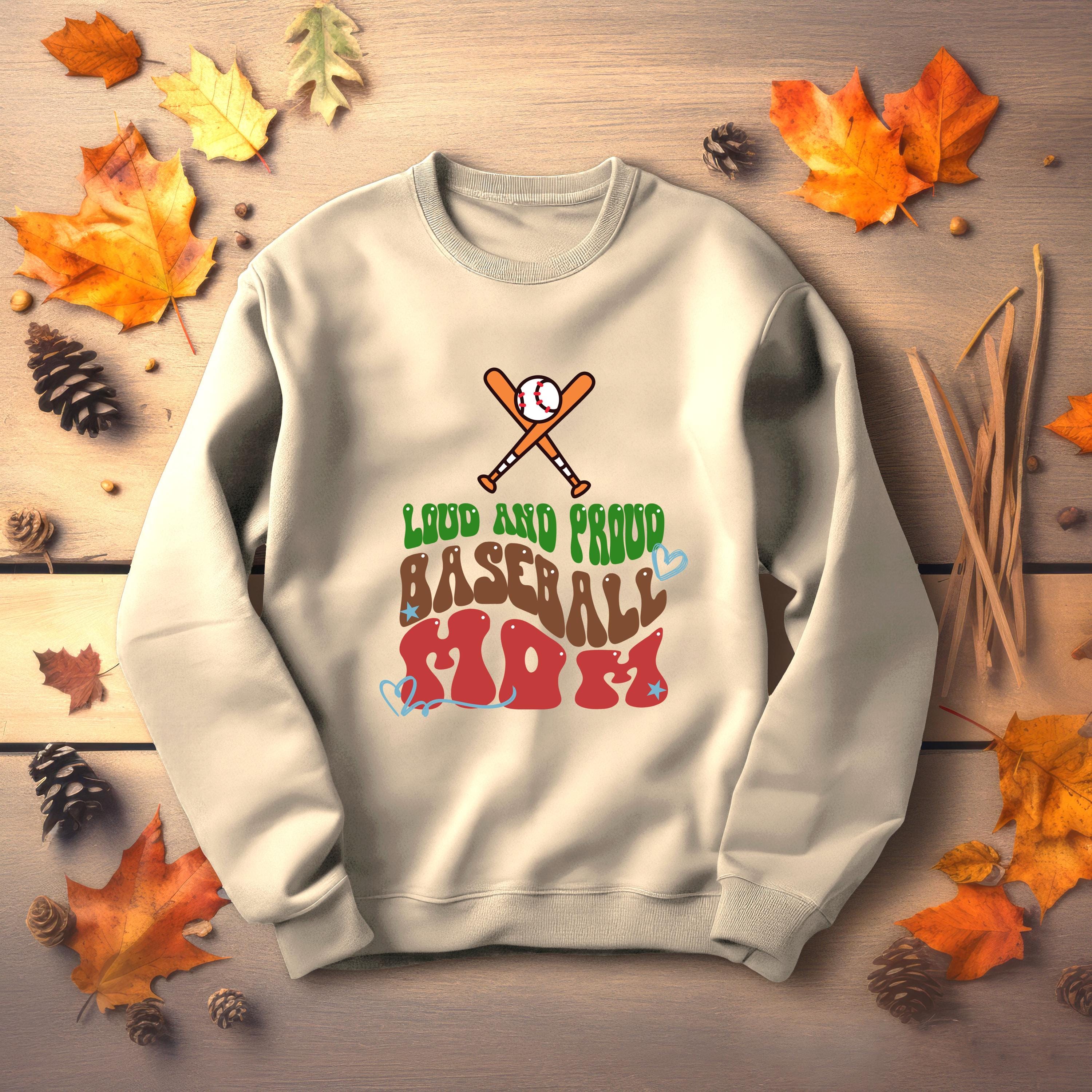 Personalized Baseball Mom Sweatshirt, Loud and Proud, Baseball Mom, Baseball Sweatshirt, mom shirt, vibrant colors, mom shirt, sport mom