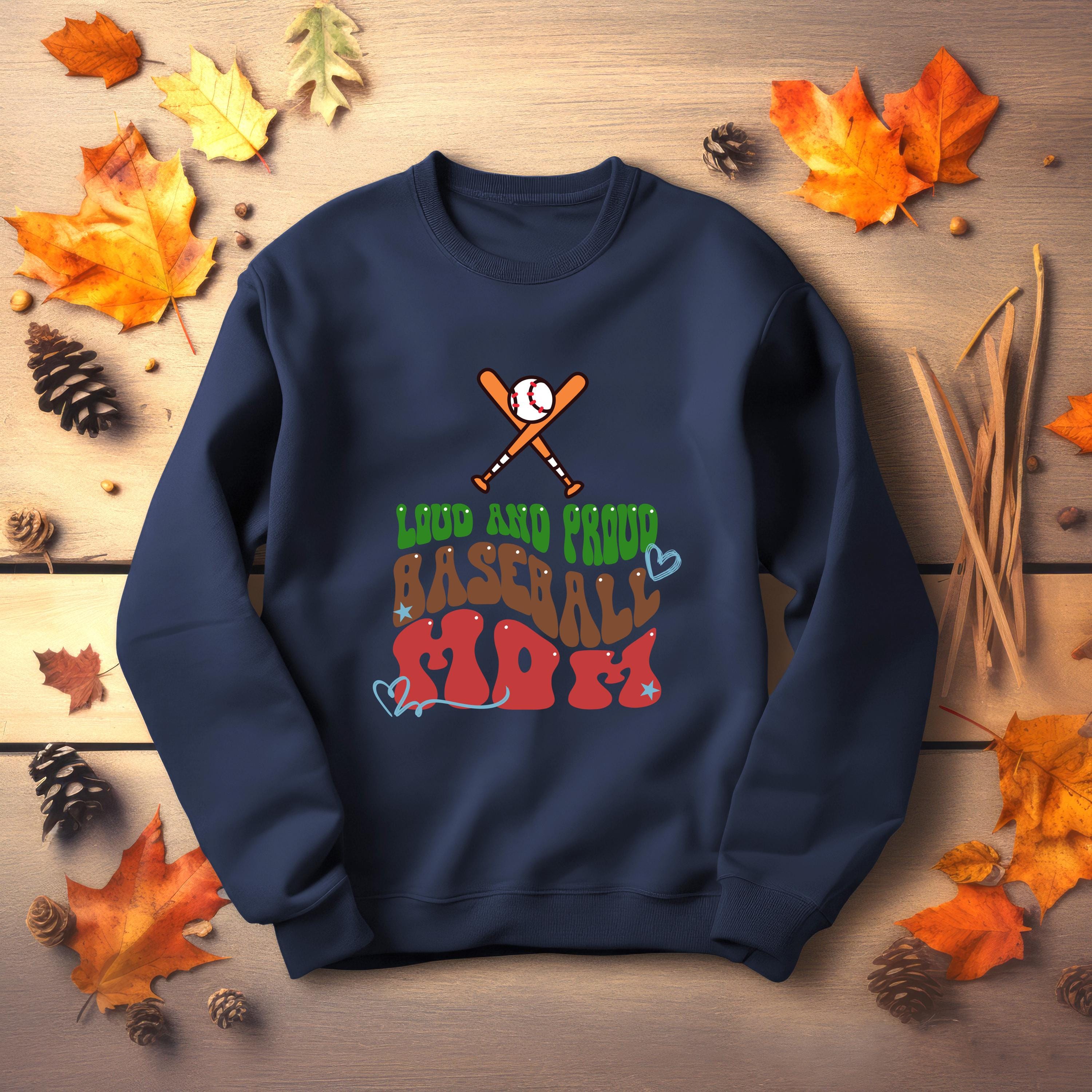 Personalized Baseball Mom Sweatshirt, Loud and Proud, Baseball Mom, Baseball Sweatshirt, mom shirt, vibrant colors, mom shirt, sport mom