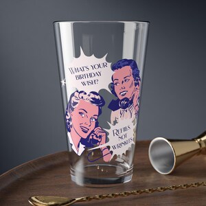 Funny Birthday Gift For Her, Funny Joke Beer Glass/Pint Glass/Mixing Glass, Vintage Style Glass, Funny Gift For Her, gift for beer lovers