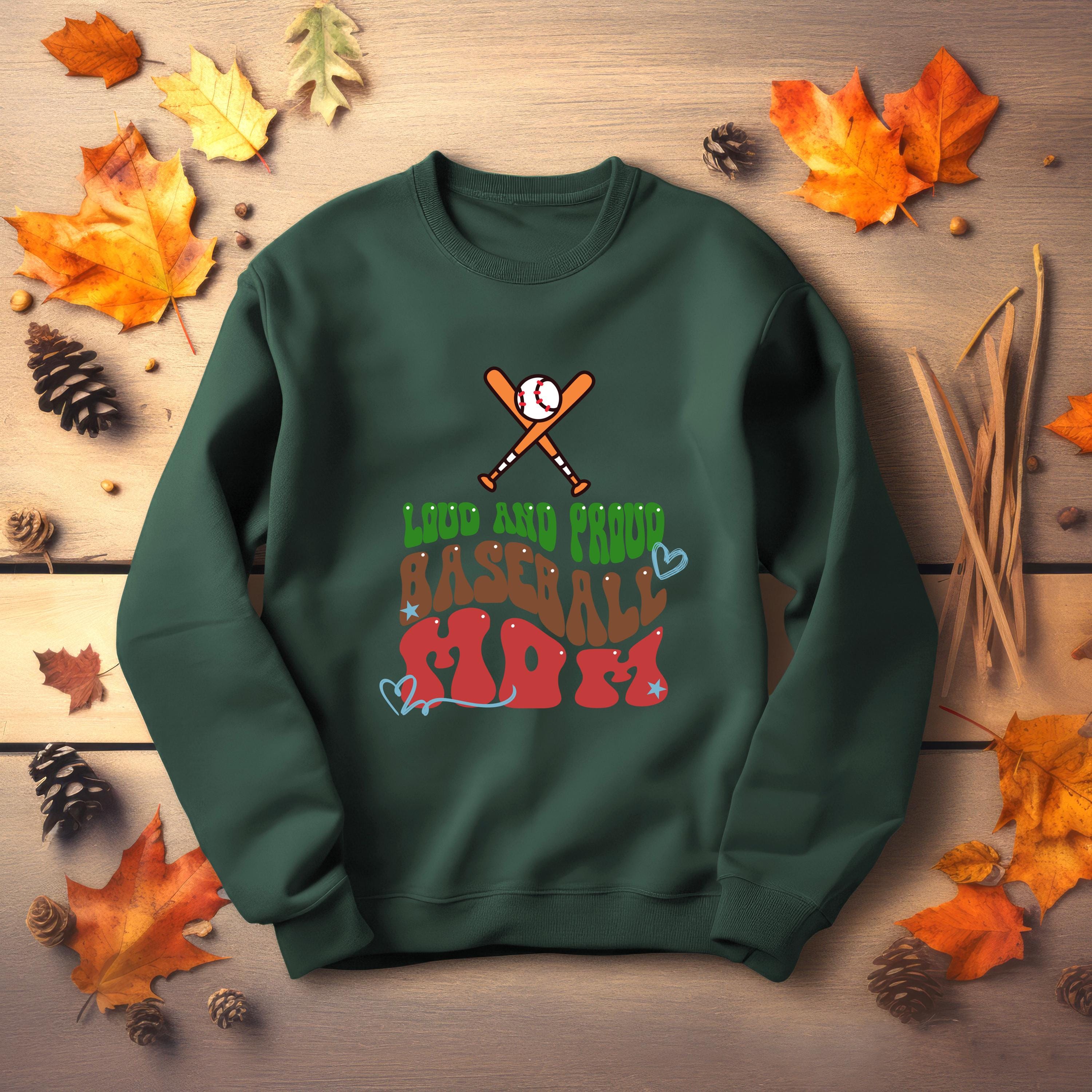 Personalized Baseball Mom Sweatshirt, Loud and Proud, Baseball Mom, Baseball Sweatshirt, mom shirt, vibrant colors, mom shirt, sport mom
