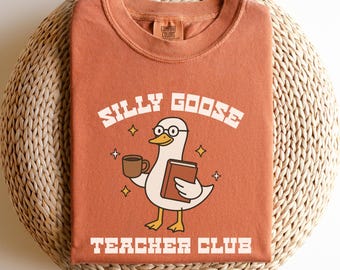 Camiseta "Silly Goose Teacher Club Comfort Colors", "Silly Goose Teacher", camiseta "Confort Colors Teacher", divertida y adorable camiseta para profesor, regalo para profesor.