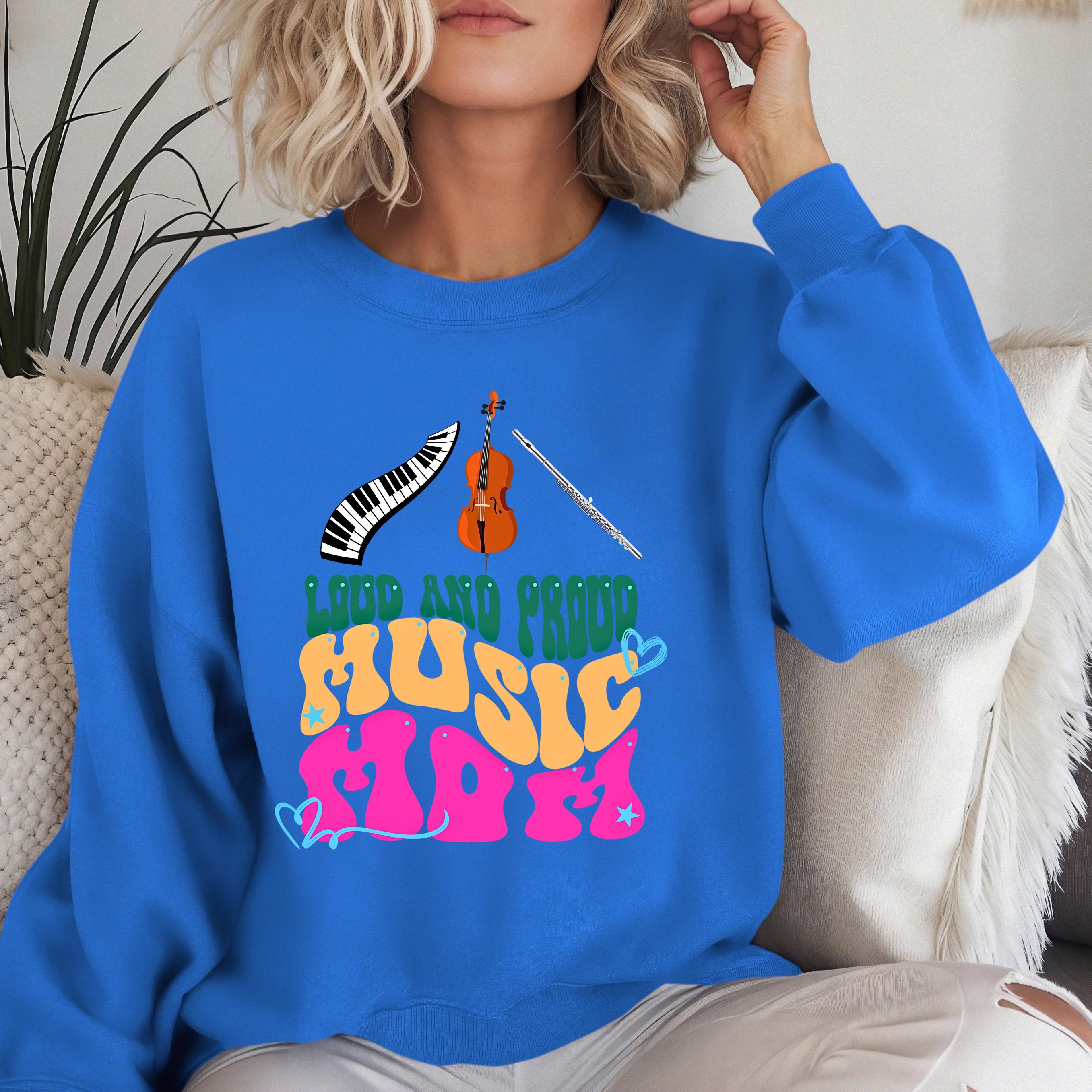 Personalized Music Mom Sweatshirt, Custom Proud Mom shirt, Custom Musical Instruments, Gift for Music Teachers, Musicians, Proud Moms