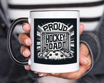 HOCKEY DAD MUG, Proud Hockey Dad Coffee Mug, taza personalizada, taza de café, taza de hockey divertida, taza divertida, regalos para entrenador, regalos para papá