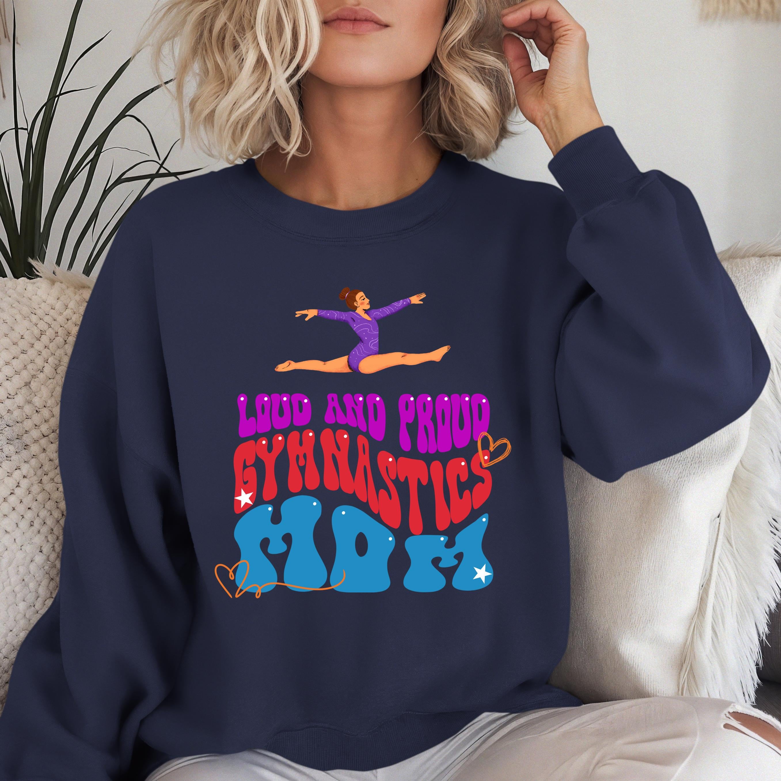 Personalized Gymnastics Mom Sweatshirt, LOUD AND PROUD, Gymnastic Mom, Gymnastic shirt, Vibrant Colors, Mom Sweatshirt, sport mom apparel