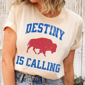 Camiseta unisex de fútbol americano de Buffalo, regalo para fanáticos del fútbol americano de Buffalo, regalo para fanáticos de Buffalo, El destino te llama, camiseta Buffalo Spirit, día del juego