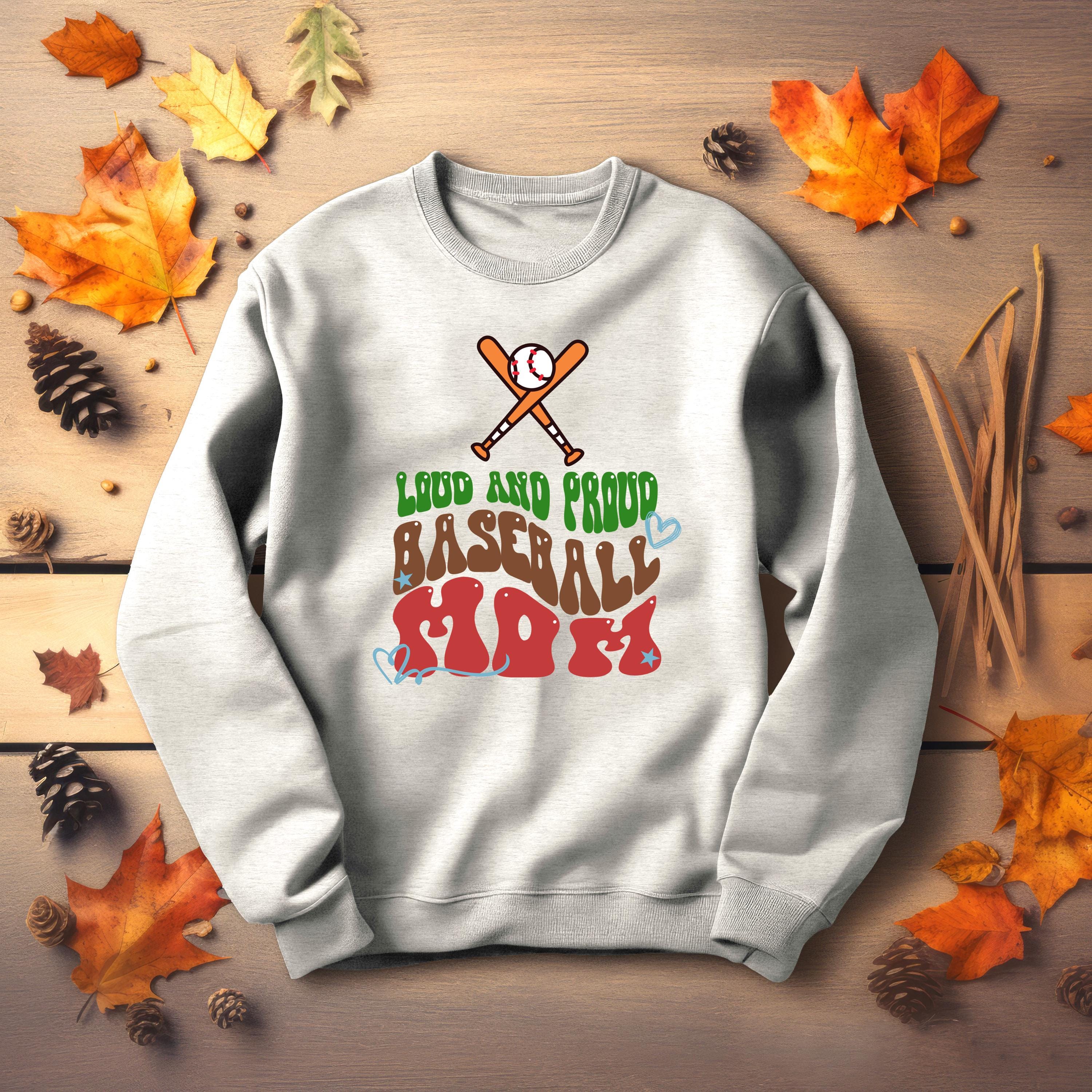 Personalized Baseball Mom Sweatshirt, Loud and Proud, Baseball Mom, Baseball Sweatshirt, mom shirt, vibrant colors, mom shirt, sport mom