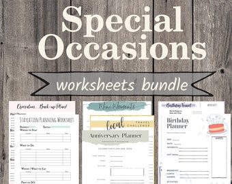 Special Occasions Worksheets Bundle