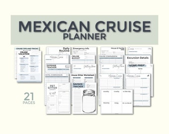 Mexican Cruise Planner, Fillable/Editable // Printable Packing Lists & Checklists