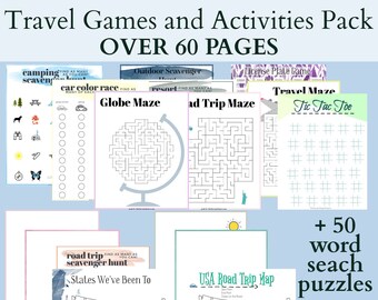 Travel Games Printable Pack // for KIDS - Etsy