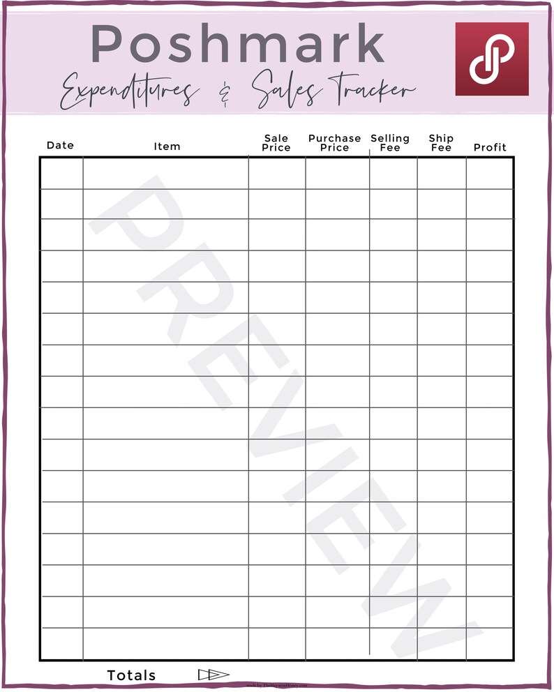 Reseller Printable Packet in Purple // Poshmark Tracking Pages, Mercari ...