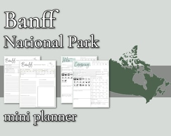 Banff National Park Mini Planner // Printable PDF, editable/fillable