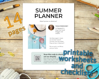 Summer Planner // Travel planner worksheets